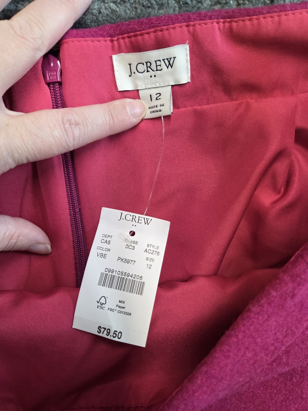 J. Crew Hot Pink Wool Pencil Skirt - Picture 2 of 4